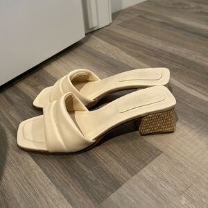 Chinese laundry heel sandals cream